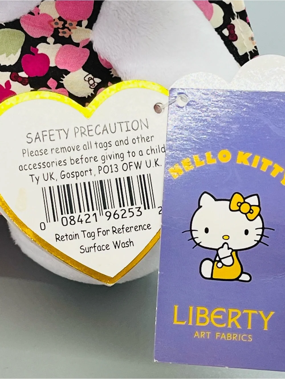 Ty Beanie Buddies Sanrio Hello Kitty Liberty Collab Plush Apple Fabric 9.5”